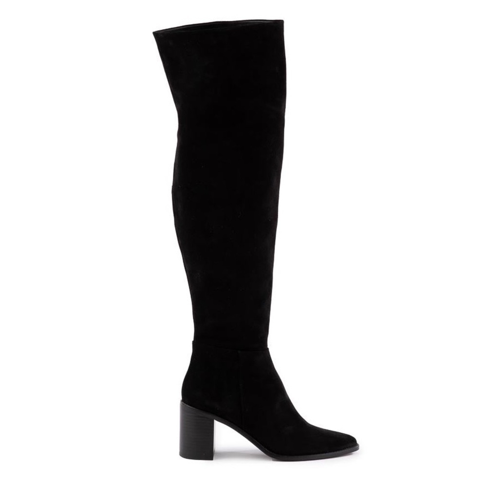 New Seychelles Gifted Tall Boot Over The Knee Black Suede Sz 6